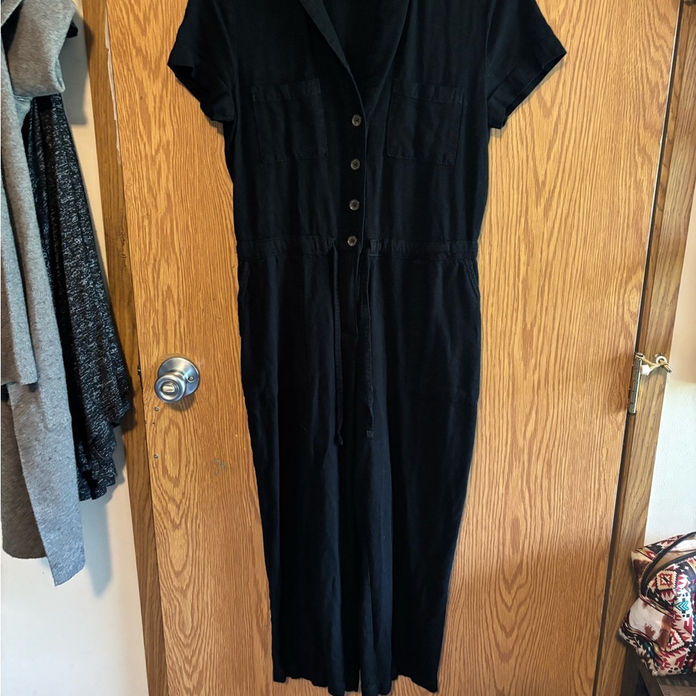 Elegant Black Button-Down romper